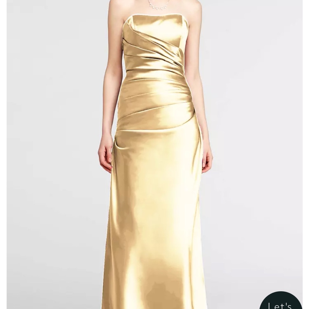 DAVIDS BRIDAL Canary Yellow Strapless Dress